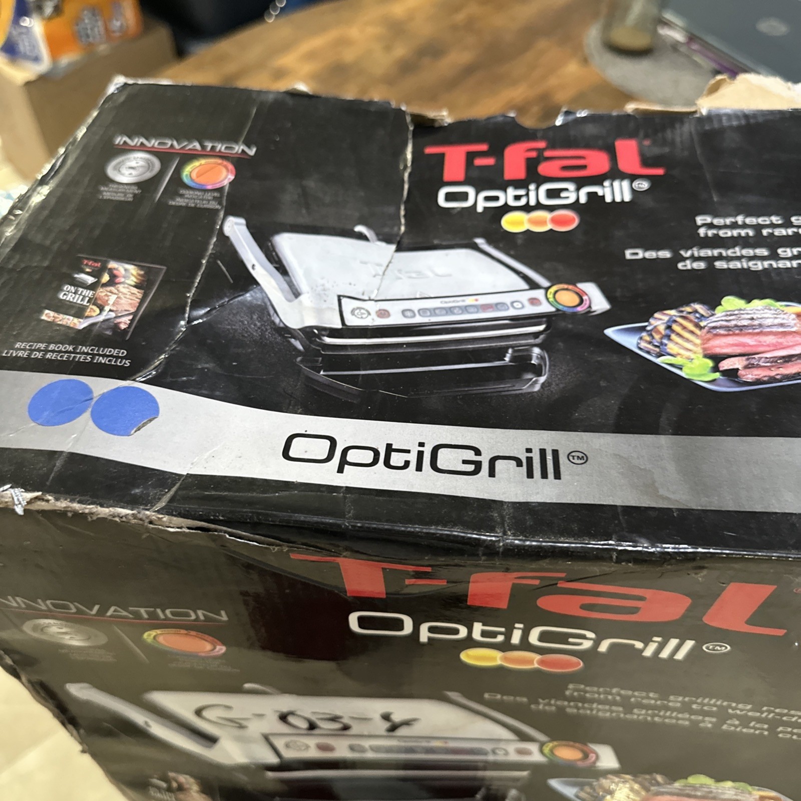 NEW T-Fal OptiGrill Indoor Electric Grill with Removable Dishwasher Safe Plates