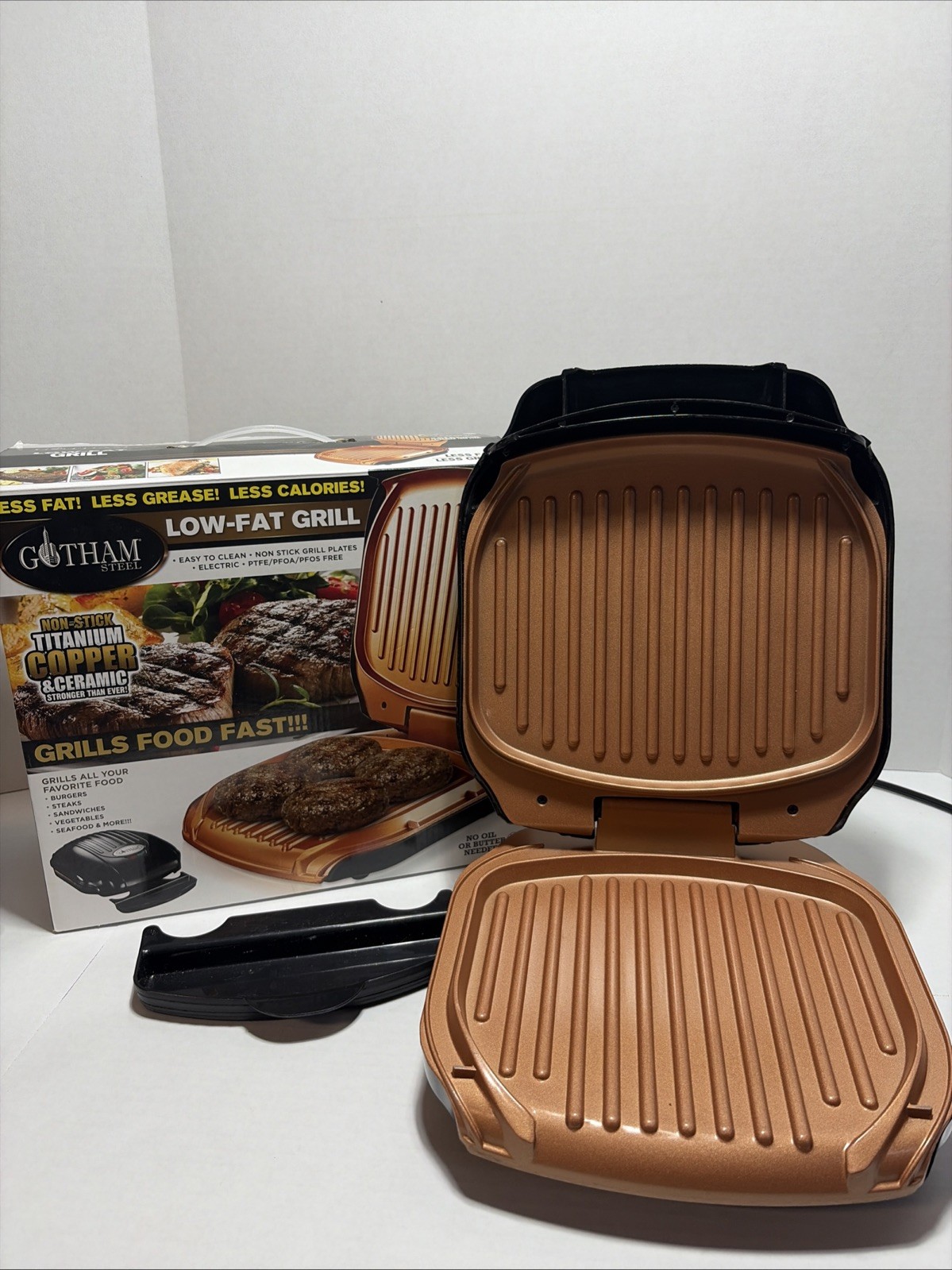 Gotham Steel Low Fat Grill with Nonstick Copper Coating – TESTED WORKS