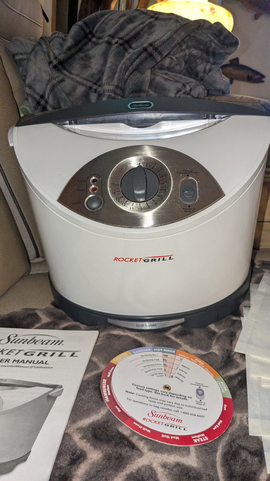 Sunbeam Rocket Grill RG24 Indoor 5 Refill Parchment Bags Included And Manual