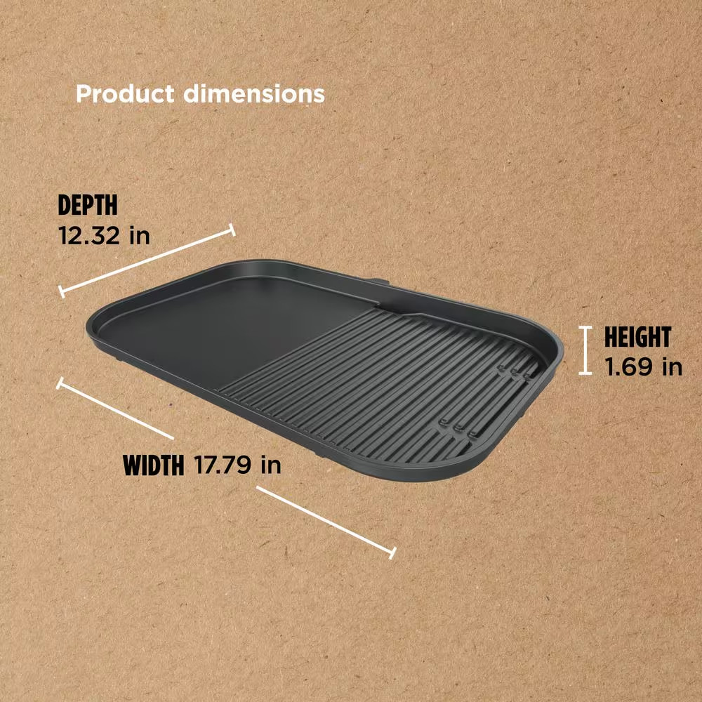 Woodfire Nonstick Ceramic 2-In-1 Grill and Griddle