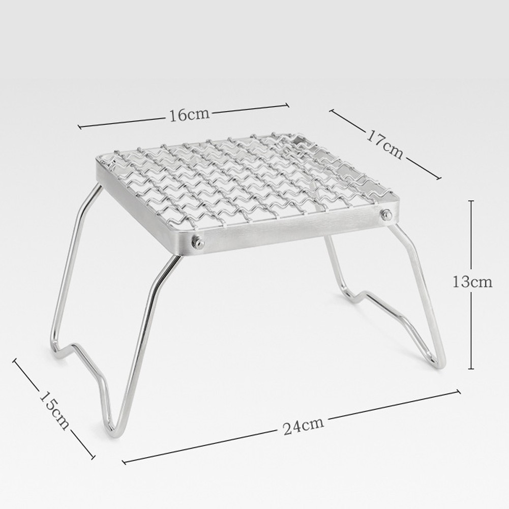 Compact Small Camping Grill 201 Stainless Steel with Foldable Legs for Hiking