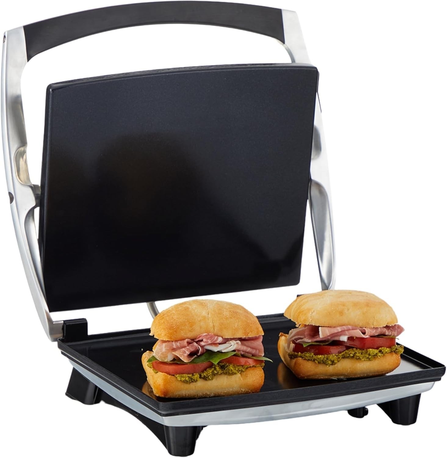 12×10″ Electric Panini Press Stainless Steel Nonstick Grill Sandwich Maker