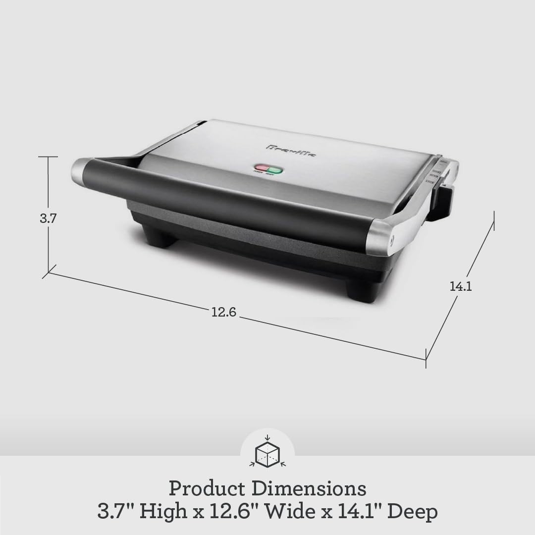 Breville BSG520XL Panini Duo Nonstick Sandwich Press 2 Slice Brushed Stainless