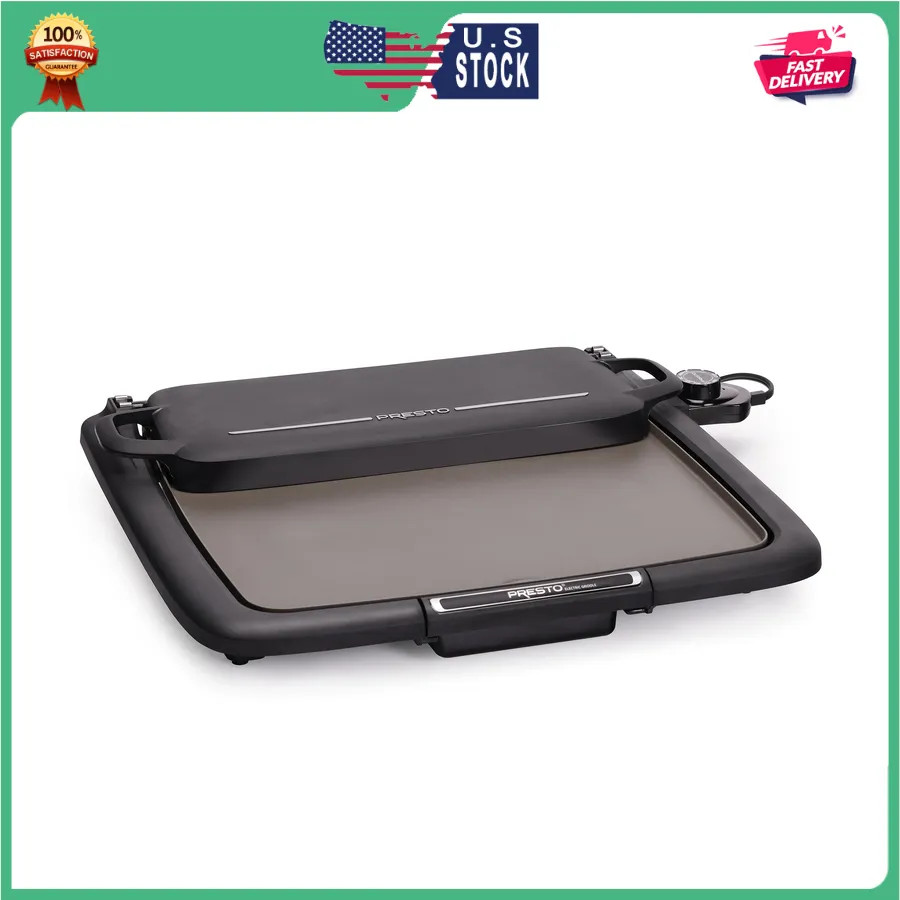 Presto Ceramic Nonstick Electric Griddle with Multifunction Warming Tray