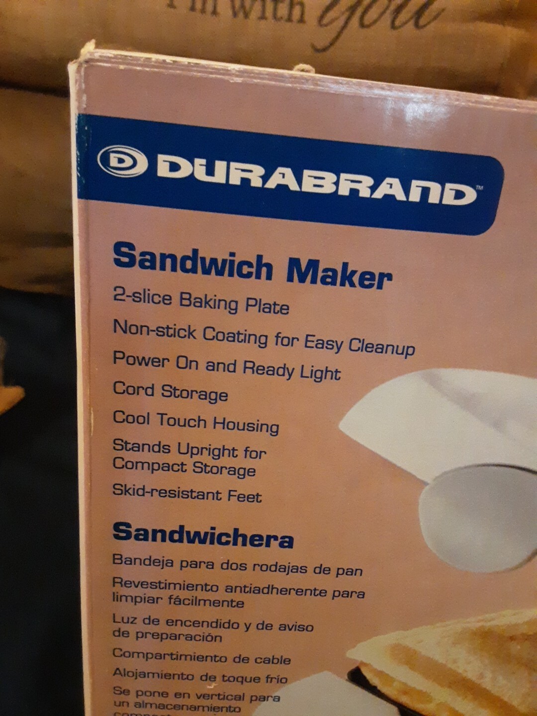 DURABRAND Sandwich Maker Toaster Non-Stick 2 Slice
