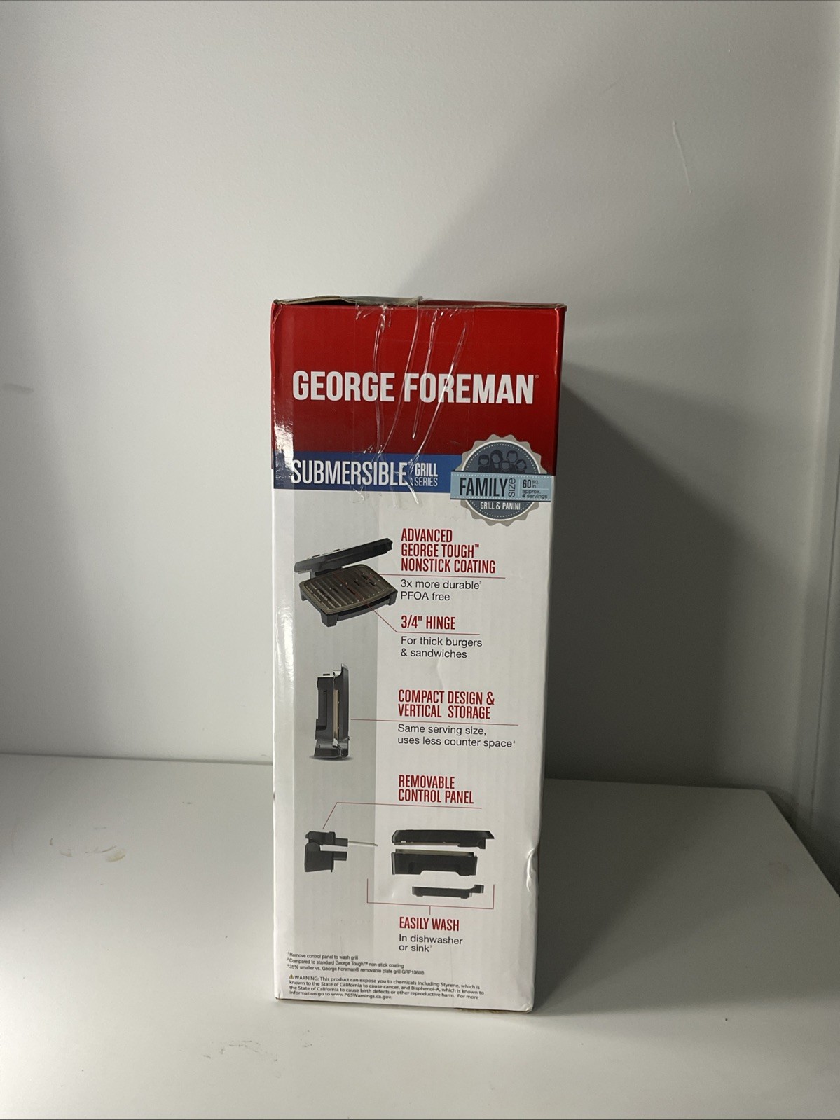 George Foreman – GRECV075B – 5-Serving Submersible Grill – Black Plates