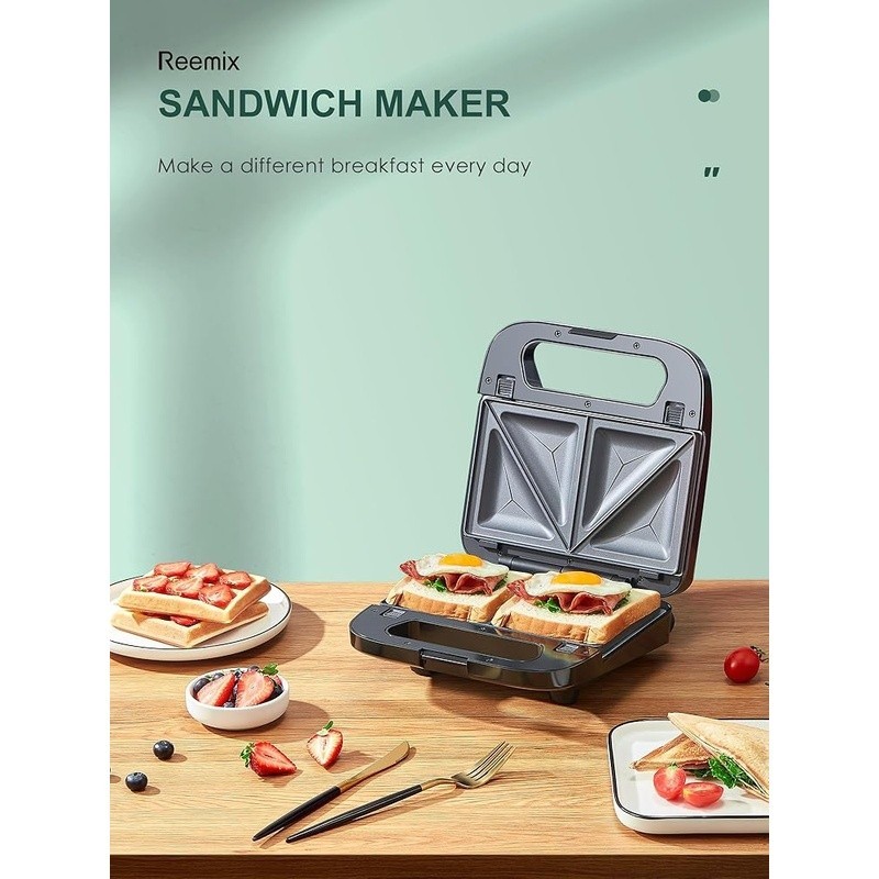 3 in 1 Sandwich Maker Non Stick Plates Easy Clean Quick Breakfast Grill New
