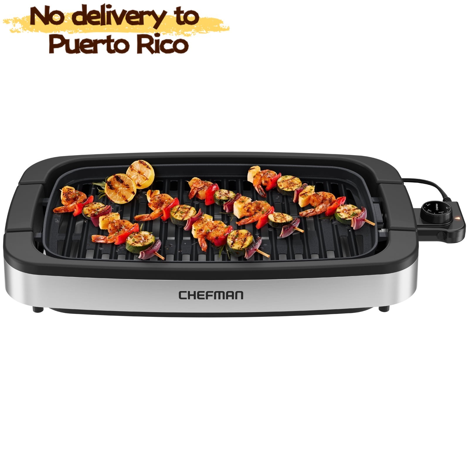 6-Serving Electric Indoor Grill, Temp Control Smokeless Stainless Steel