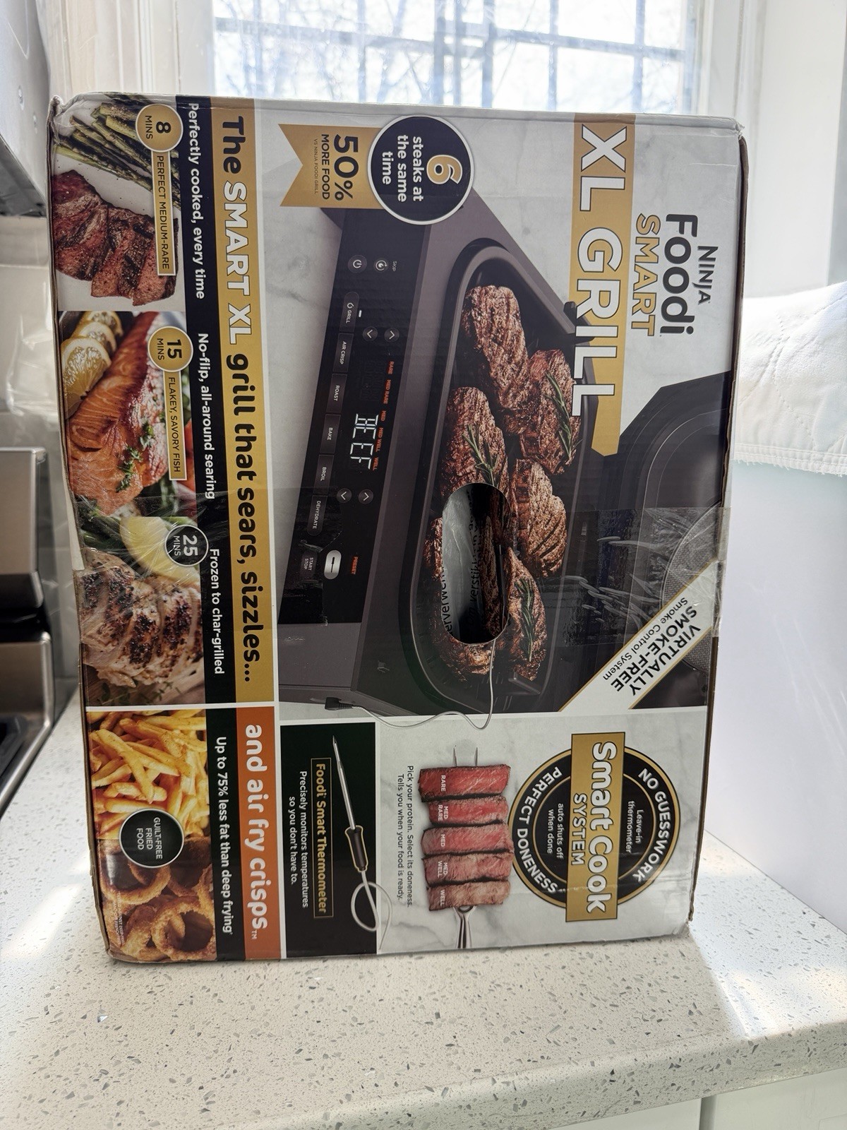 Ninja® Foodi® Smart XL 6-in-1 Indoor Grill & Air Fryer with Built in Thermometer