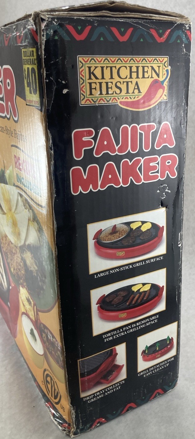 Kitchen Fiesta Fajitas & More Buffet, Taco, Burrito, Fajita Maker Skillet NEW