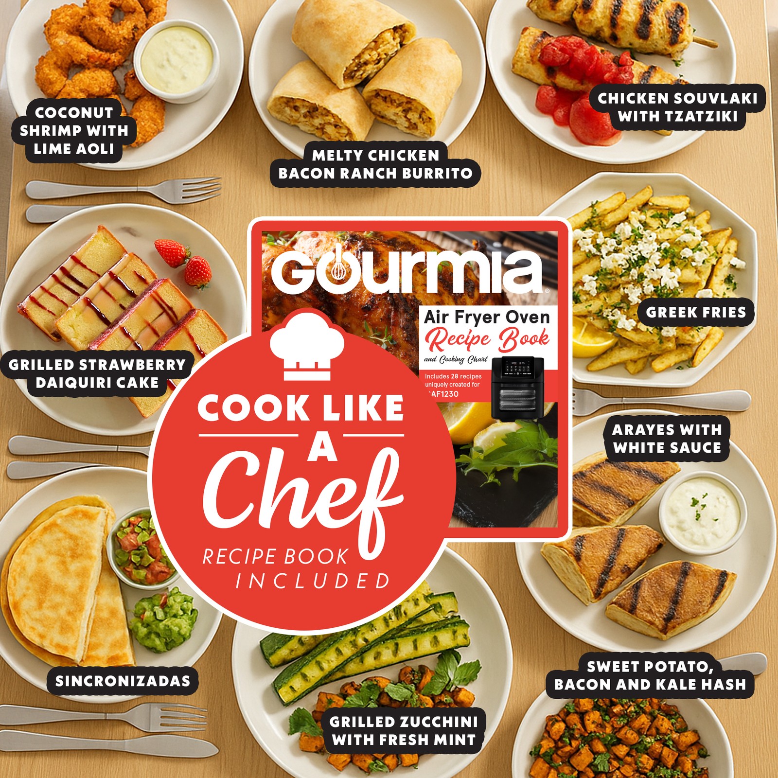 Gourmia Smokeless Indoor Grill & Air Fryer, Electric with Smoke Extractor