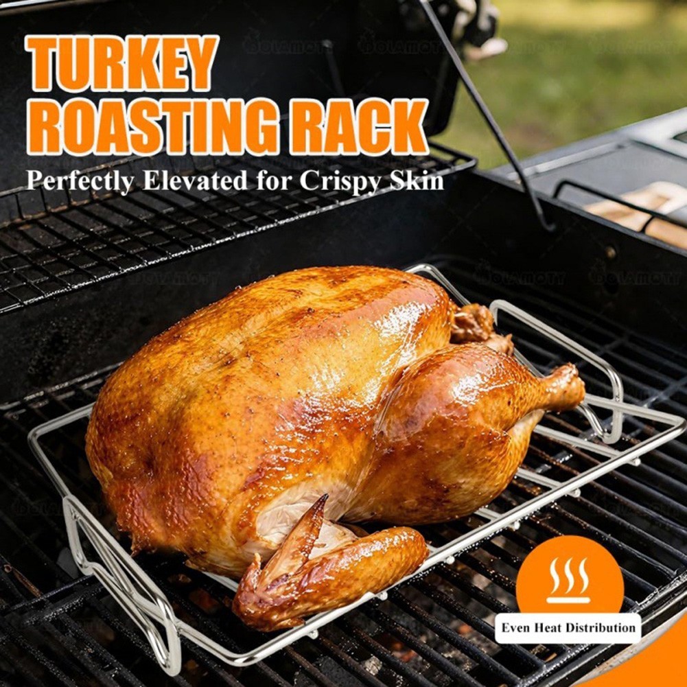 Stainless Steel V Rack for Cooking Turkey Roast Pork and Whole Chicken
