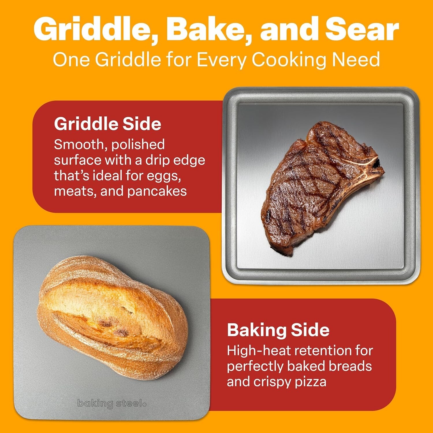 11.5″x11.5″x3/8″ – Flat Top Griddle for Stovetope, Grill, and Oven Use – Pre-…