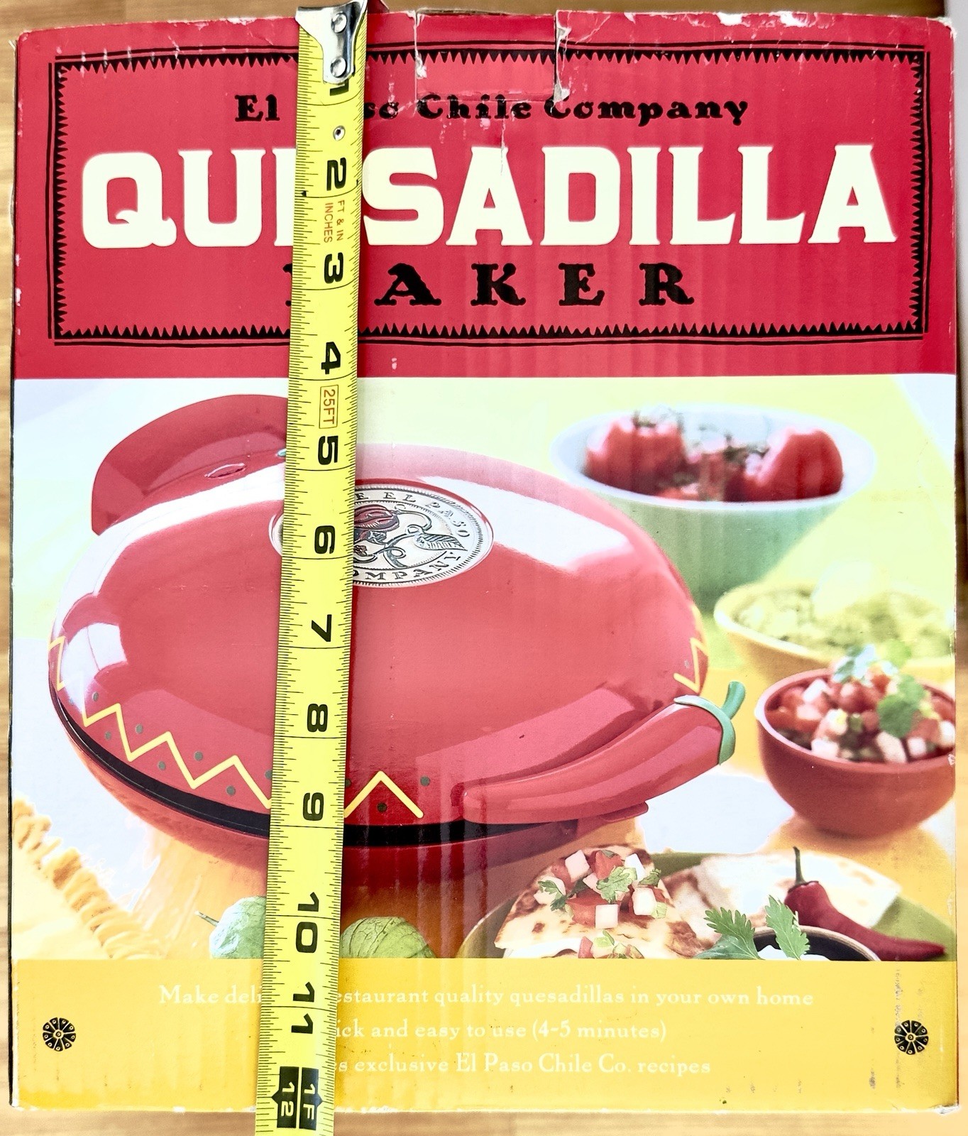 El Paso Chile Company Quesadilla Maker S676 Red Pepper Design NEW in Open Box
