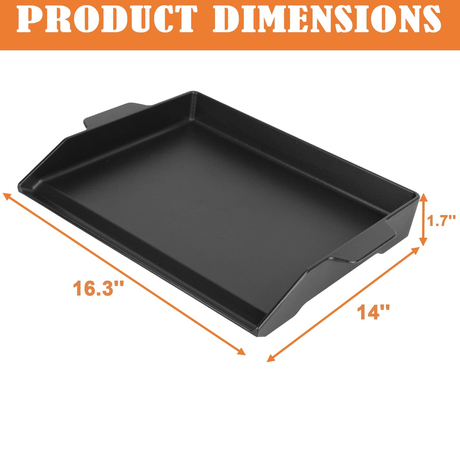 WEBROIL Cast Iron Griddle Insert 18.5″x14″ for Gas Grill