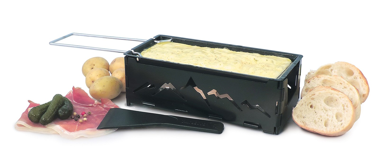 Nordic Foldable Candlelight Raclette Cheese Melter Black Table Grilling