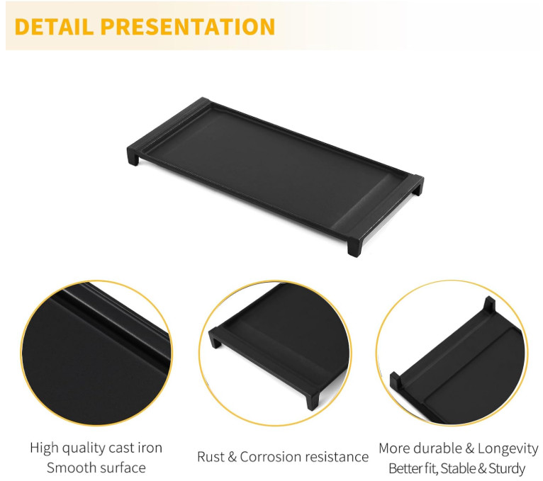 WB31X24738 Cast Iron Griddle for GE Gas Stove 19.5×9 Cooktop