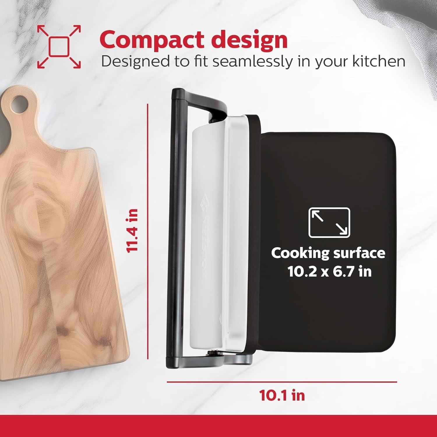 Compact Non-Stick Electric Griddle with Adjustable Temperature Control – 1000W