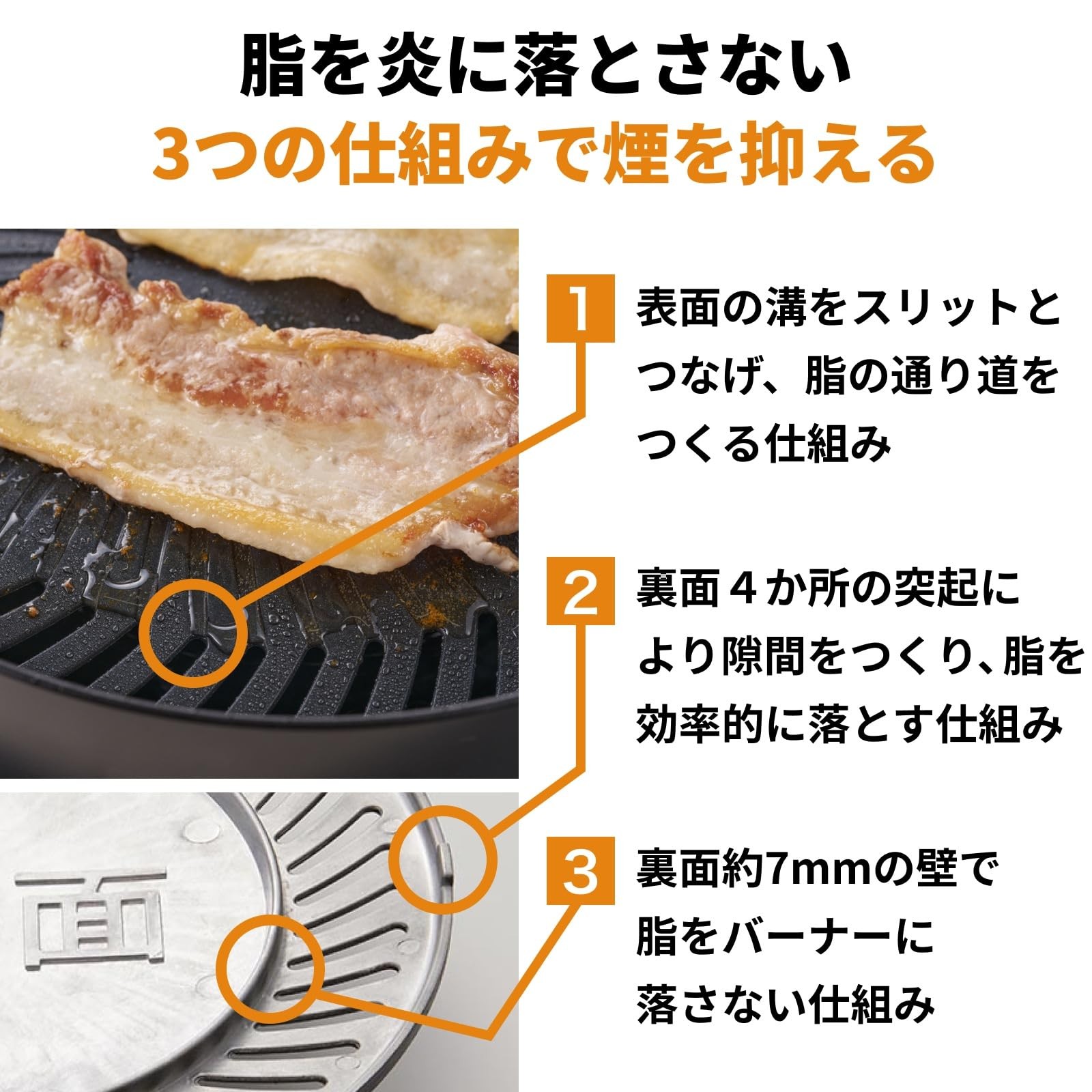 Cassette Gas Smokeless Barbecue Grill Yakimaru Slim Black CB-SLG-3-B
