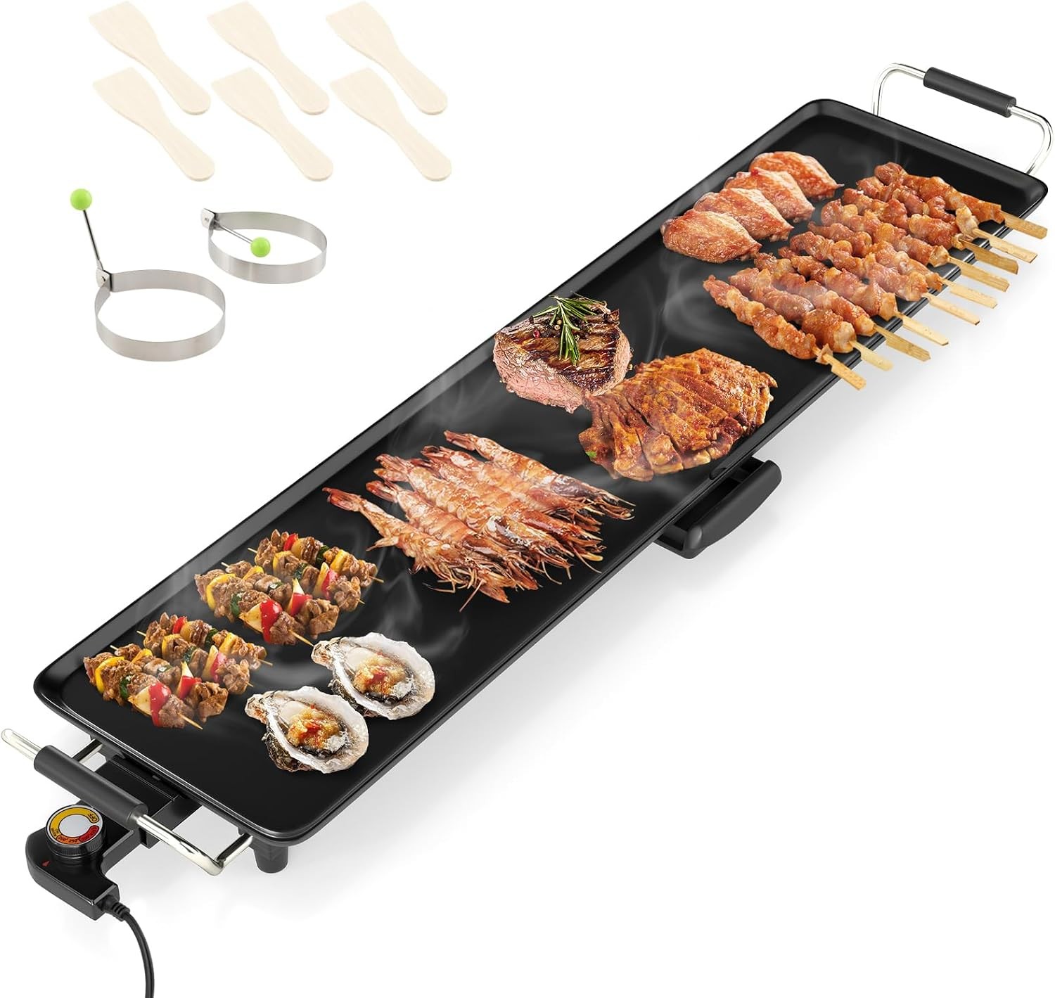 Extra Large Teppanyaki Grill 39.5” Electric Griddle Pan Indoor Outdoor Nonstick