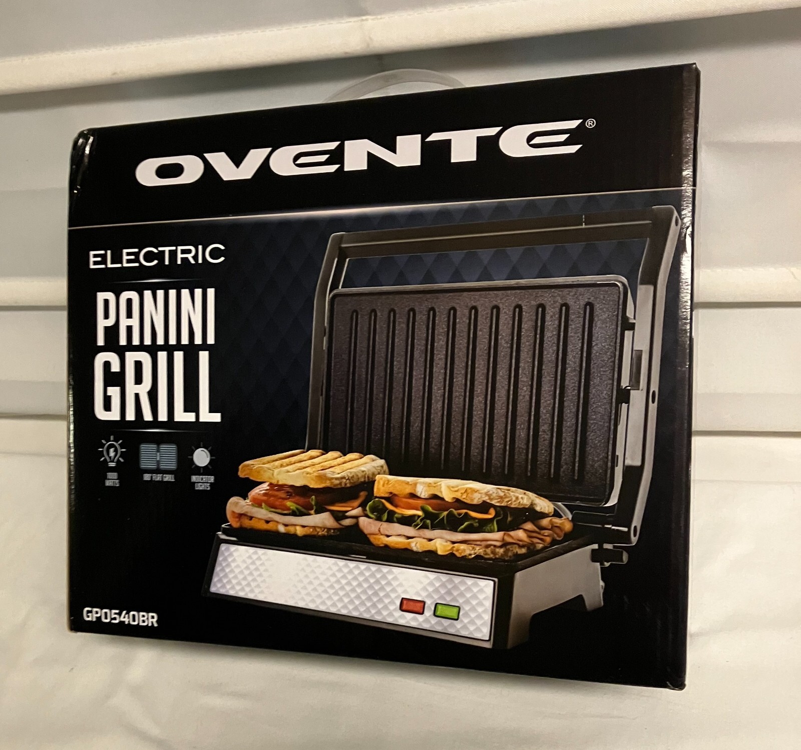 OVENTE Electric Panini Countertop Non-Stick Grill GP0540BR BNIB