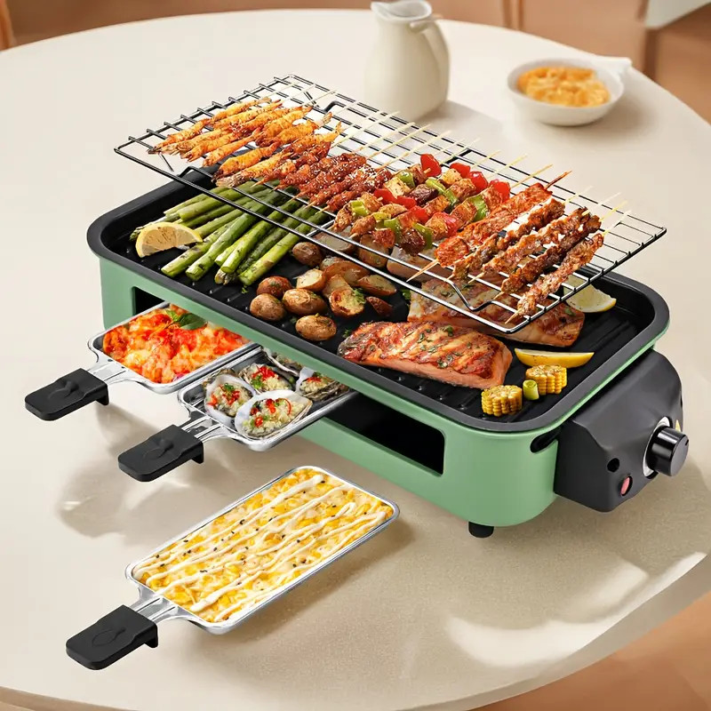 Smokeless Electric Grill, Indoor Grill With Removable Non-Stick Plate, Indoor Gr