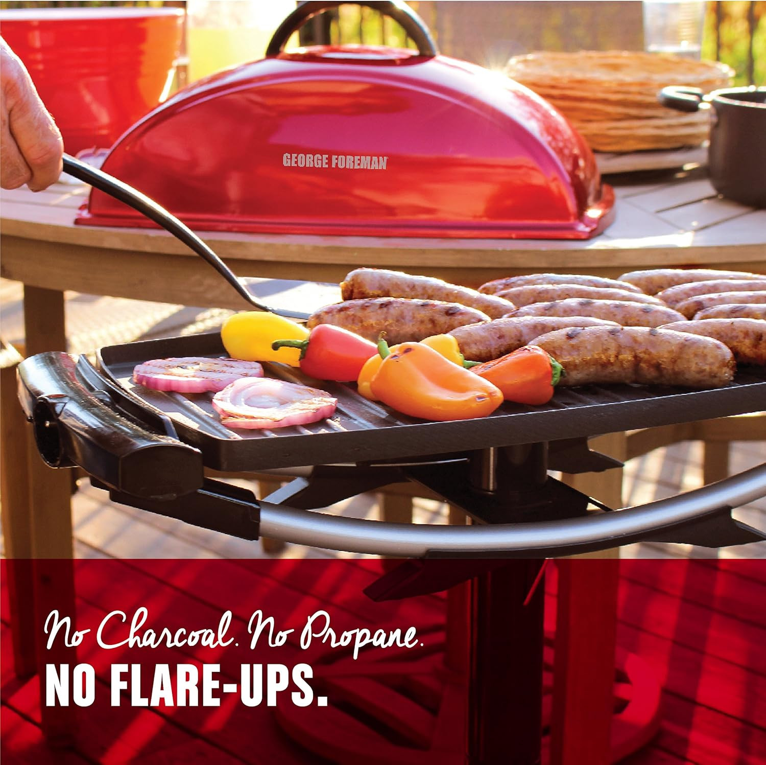 Indoor Outdoor Electric Grill, Non-Stick Grill Griddle Plate, Healthy Grilling D