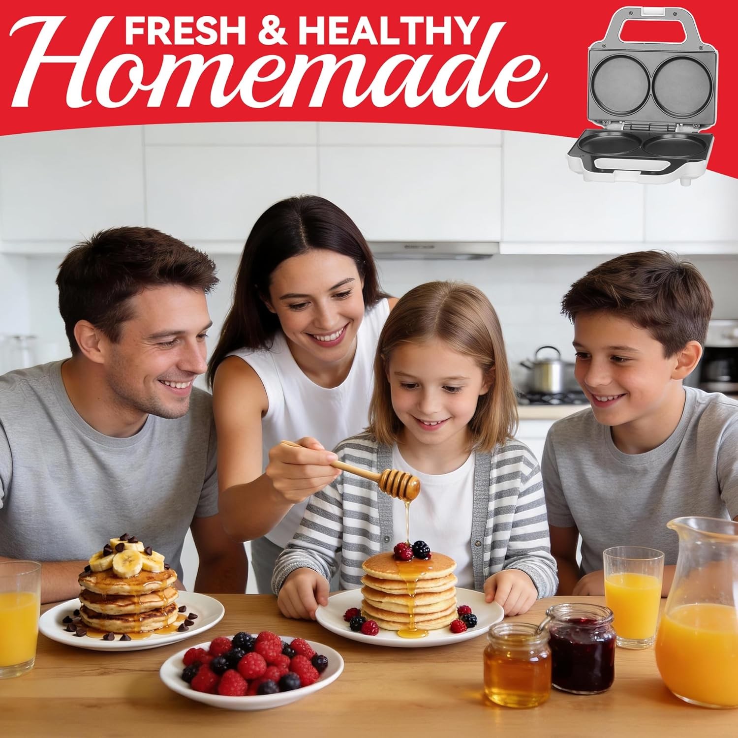 Double Mini Pancakes Maker Machine Arepa Maker Electric Pancake Maker Griddle