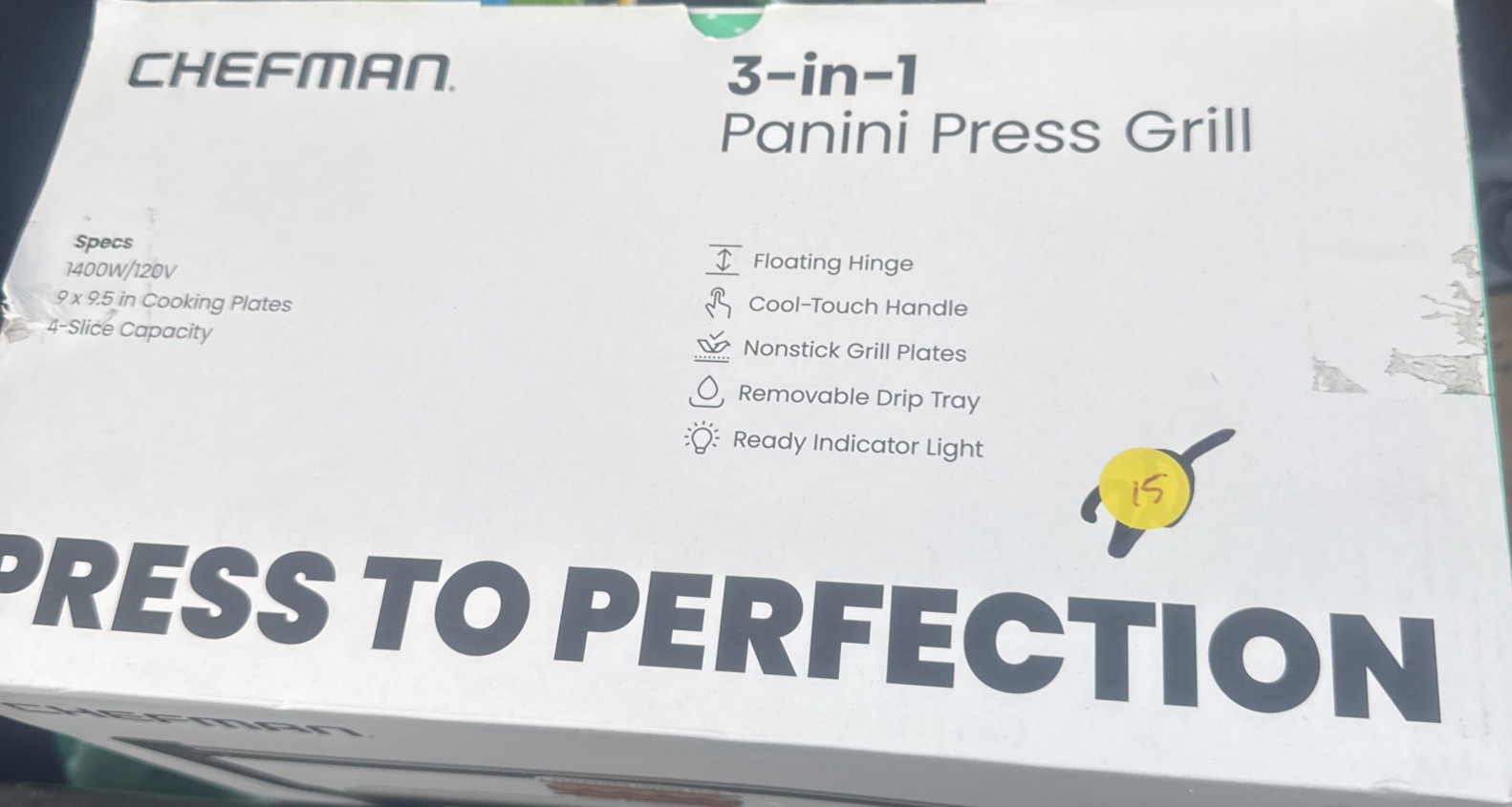 Chefman Electric Panini Press Grill Sandwich Maker Nonstick Stainless Steel