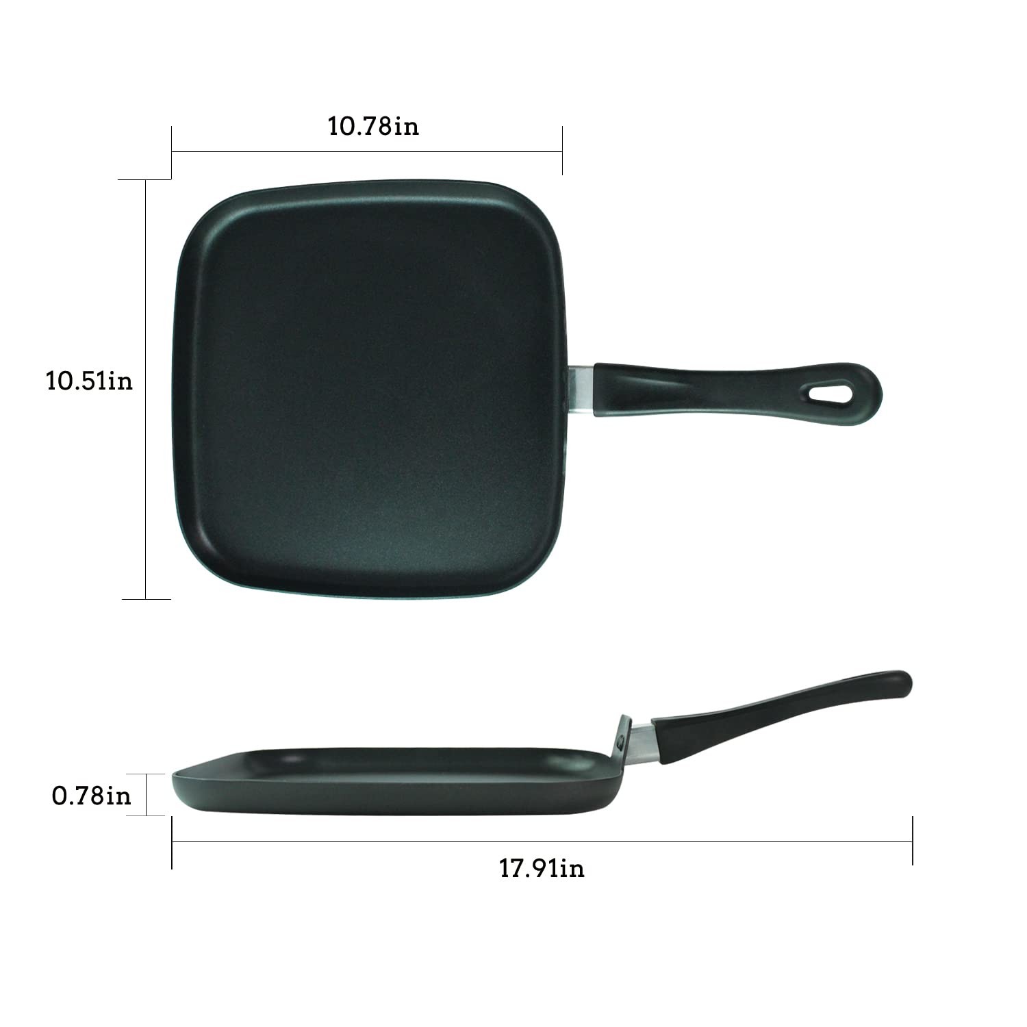 10 Inch Square Griddle Pan Nonstick Grill Cooking Eggs Omelettes PFOA Free