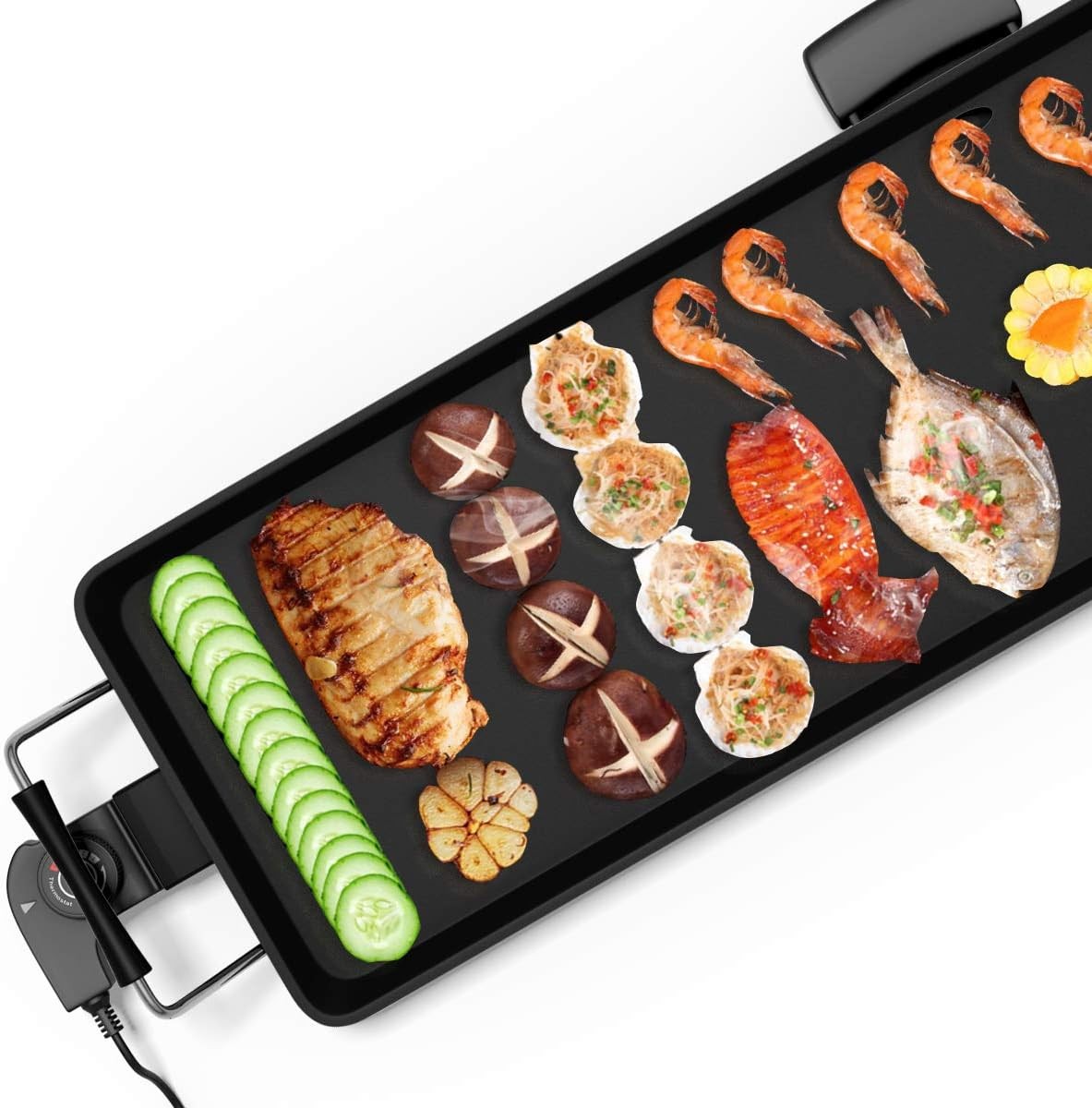 35″ Electric Griddle 2000W Nonstick Extra Large Griddle Long Table Top Grill