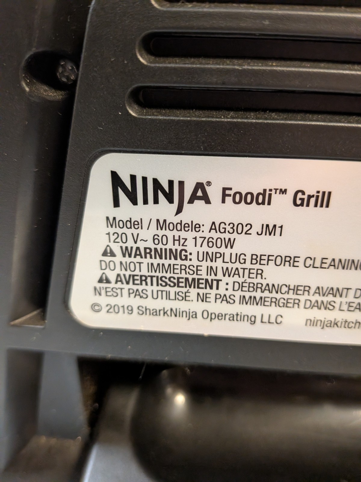 Ninja Foodi 5-in-1 Indoor Grill and Air Fryer – Black/Silver AG302