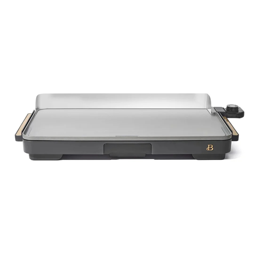 XL Electric Griddle 12″x22″ Non-Stick Oyster Grey by Drew Barrymore