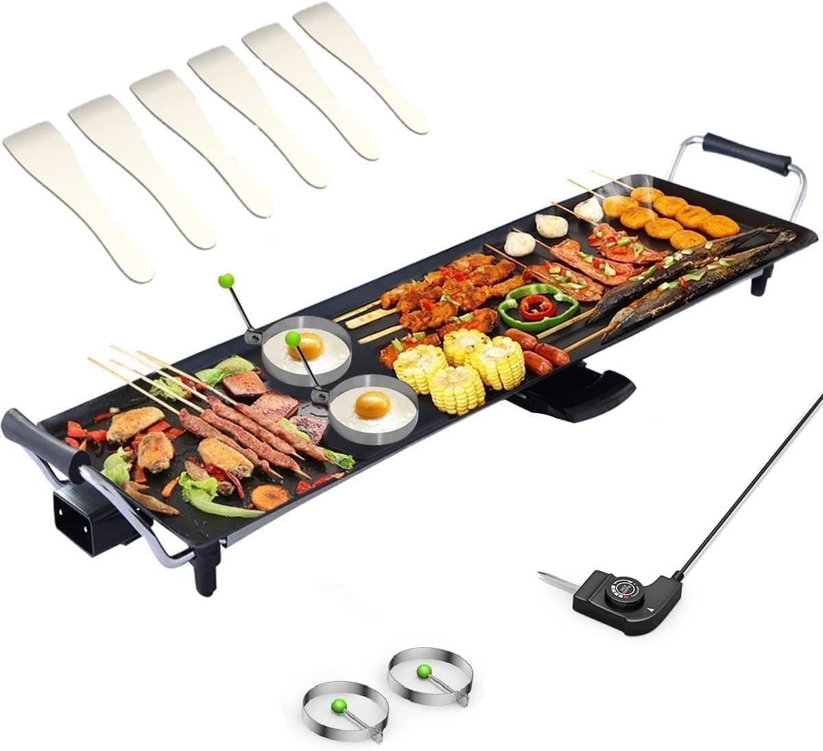 Extra Large Teppanyaki Grill 39.5” Electric Griddle Pan Indoor Outdoor Nonstick