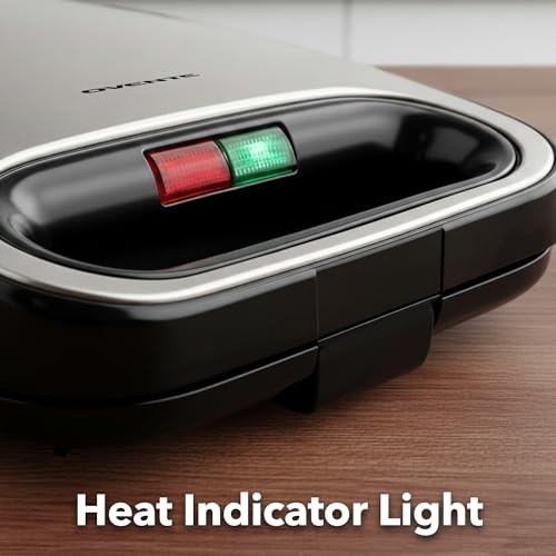 OVENTE Electric Sandwich Maker Non-Stick Press Toaster Grill Black Kitchen Tool
