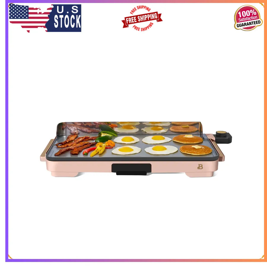 Beautiful Drew Barrymore 12×22 Inch XL Electric Griddle Nonstick Rose Gold