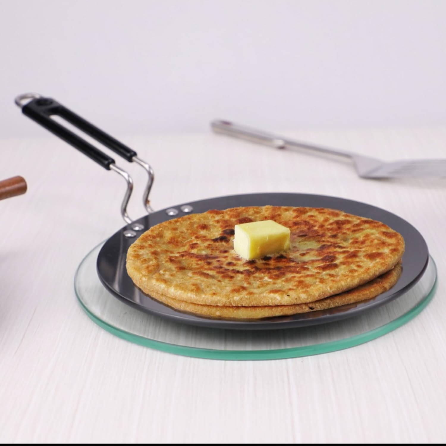 Vinod Black Pearl Hard Anodised Tawa | Metal Spoon Safe | Nonstick | Black