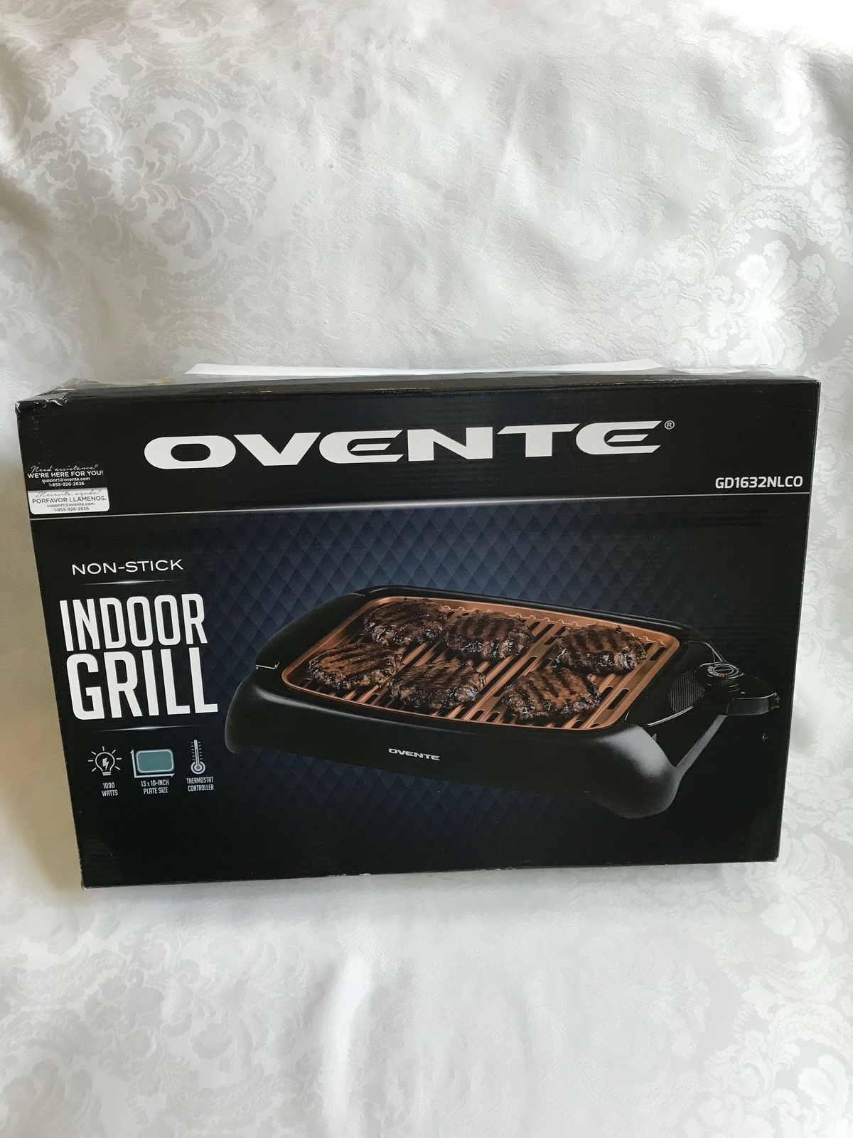 Ovente Electric Cooking Grill 13 x 10 Inch Nonstick Flat Plate Copper GD1632NLCO