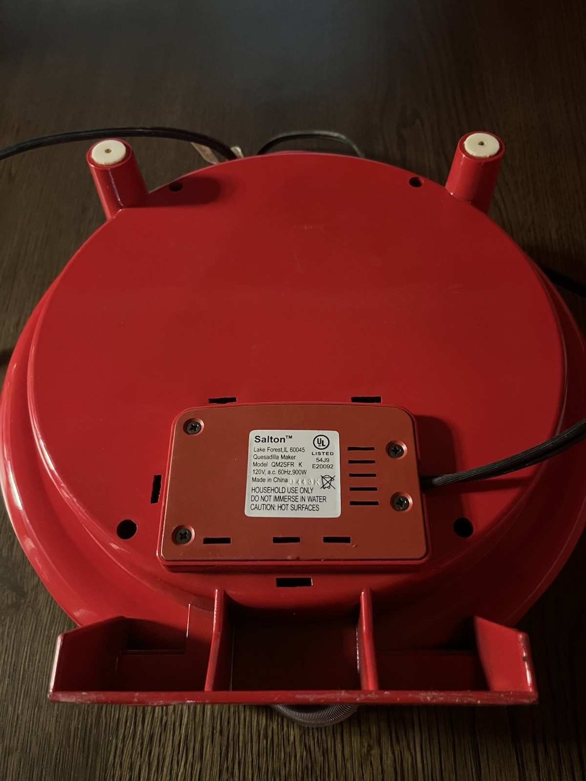 Santa Fe 12″ Quesadilla Maker QM2SFR Red Salton 2002 Tested Working