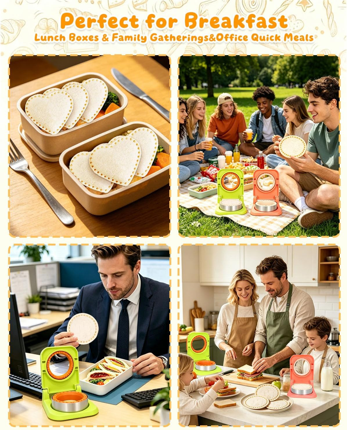 Uncrustable Sandwich Maker,Sandwiches Pocket Circle Shape 3.7Inch Sandwich Cutte