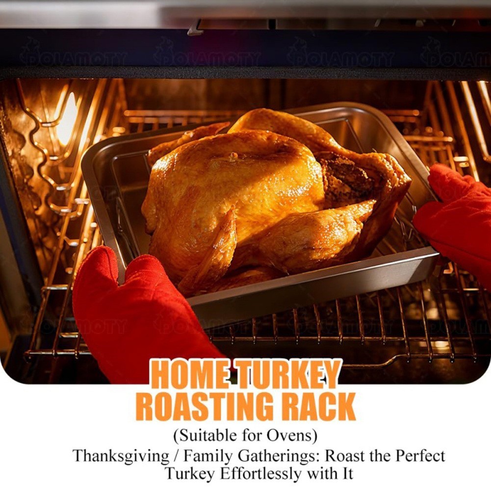 Stainless Steel V Rack for Cooking Turkey Roast Pork and Whole Chicken