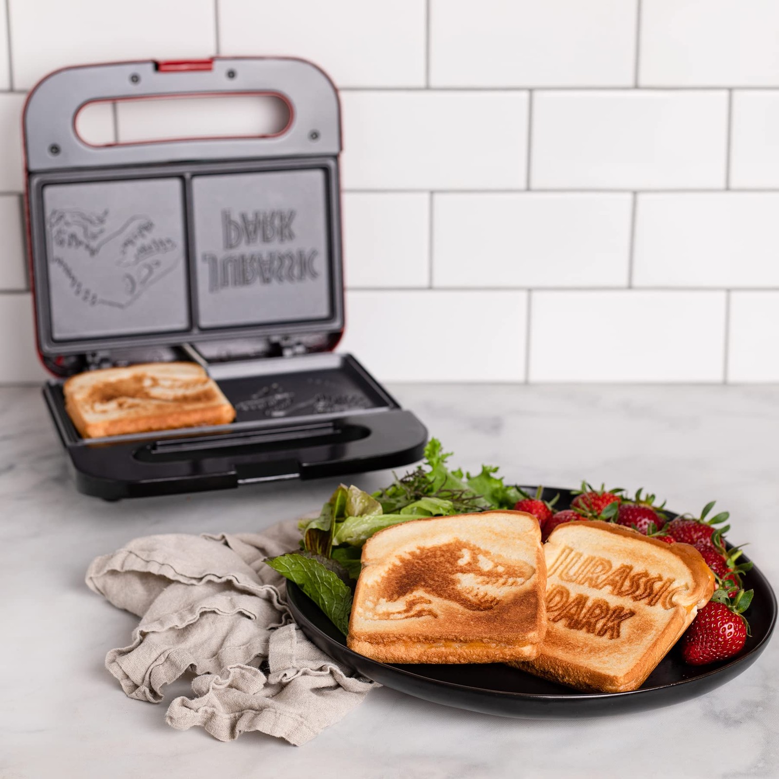 Jurassic Park Grilled Cheese Maker- Panini Press and Compact Indoor Grill- Op…