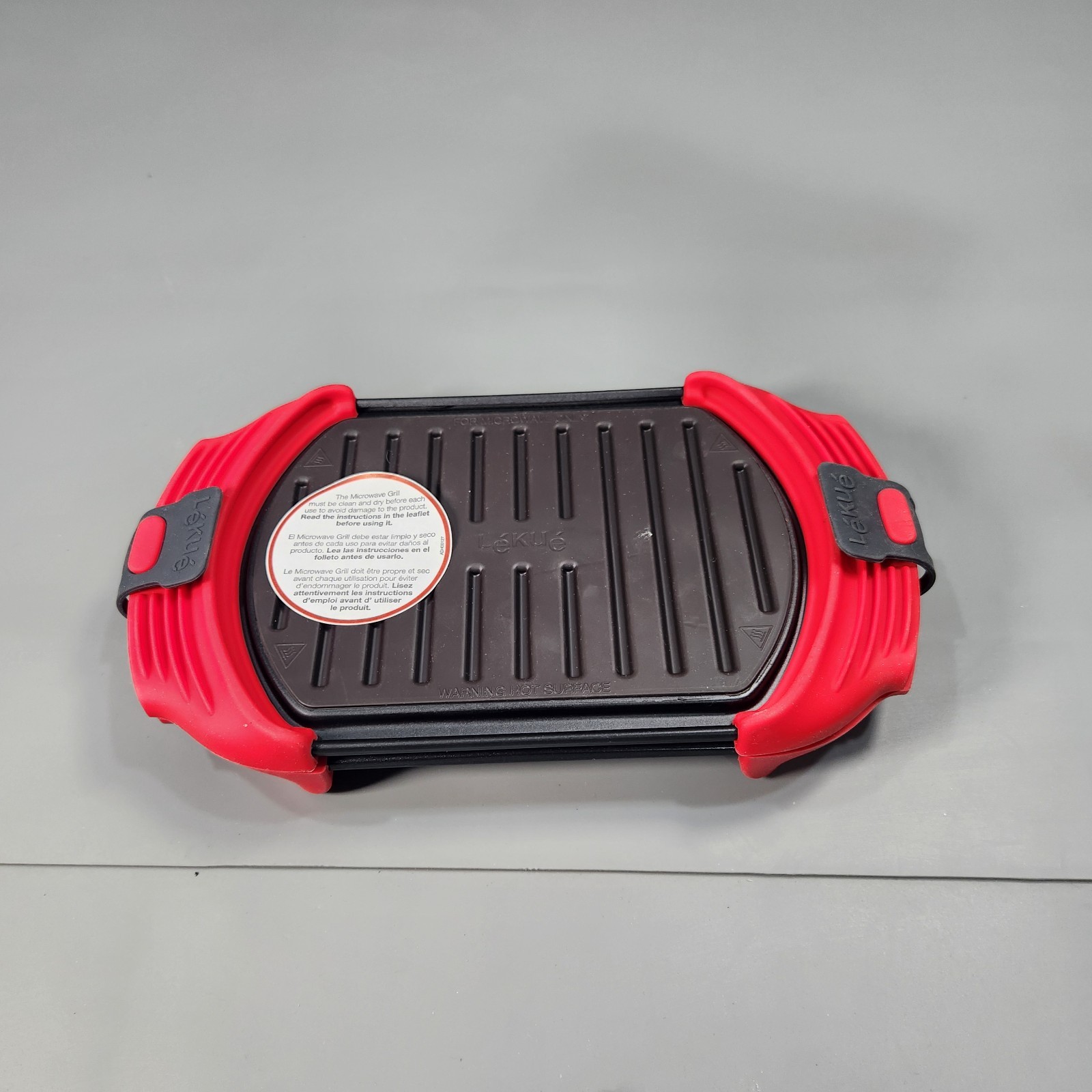 Lekue Microwave Grill | Panini Press & Sandwich Maker | 10″ x 5.7″ Non-Stick