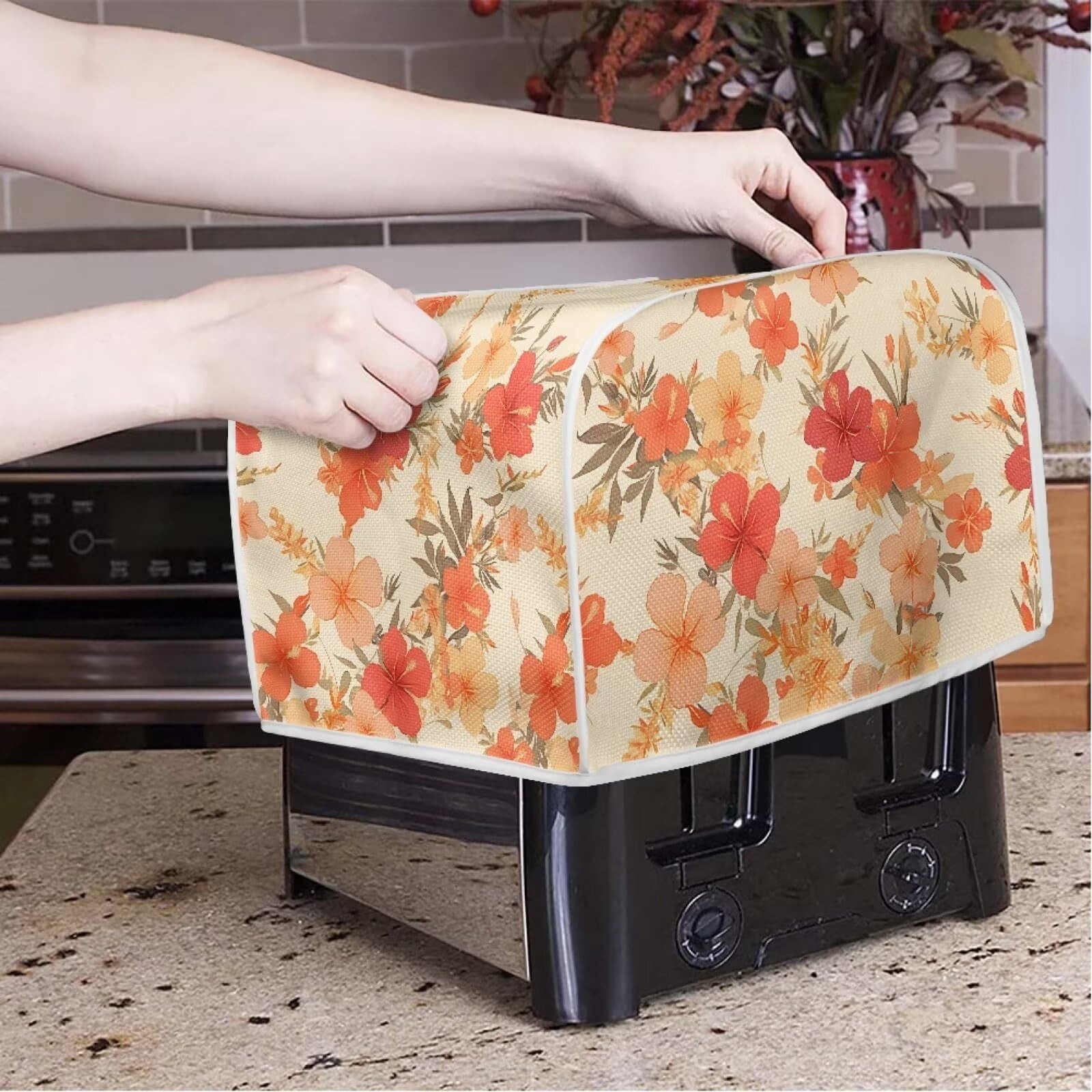 Daulesho Hibiscus Flower 2|4 S – For 2 slice toaster, Red