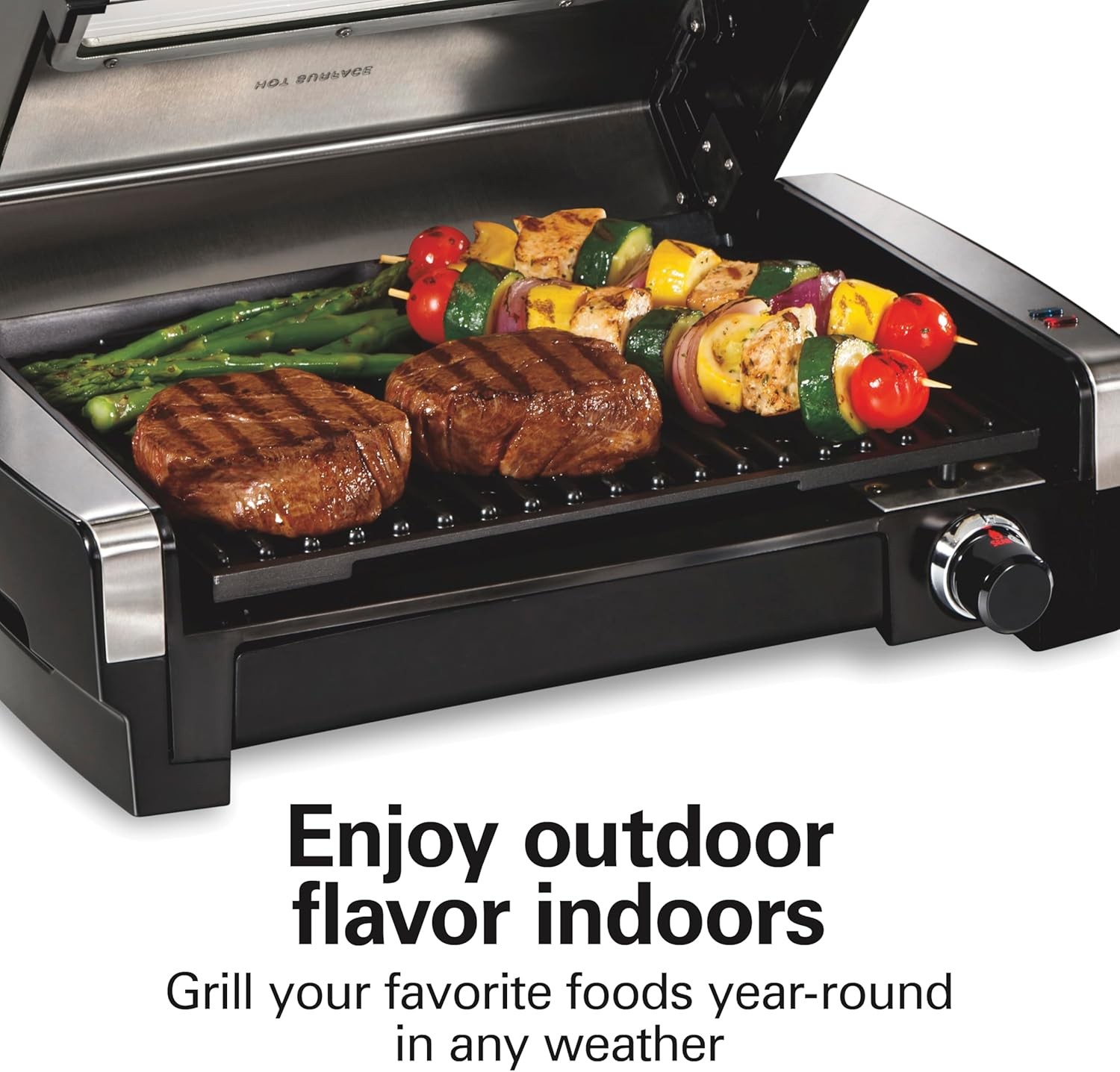 Hamilton Beach Electric Indoor Searing Grill , Stainless Steel
