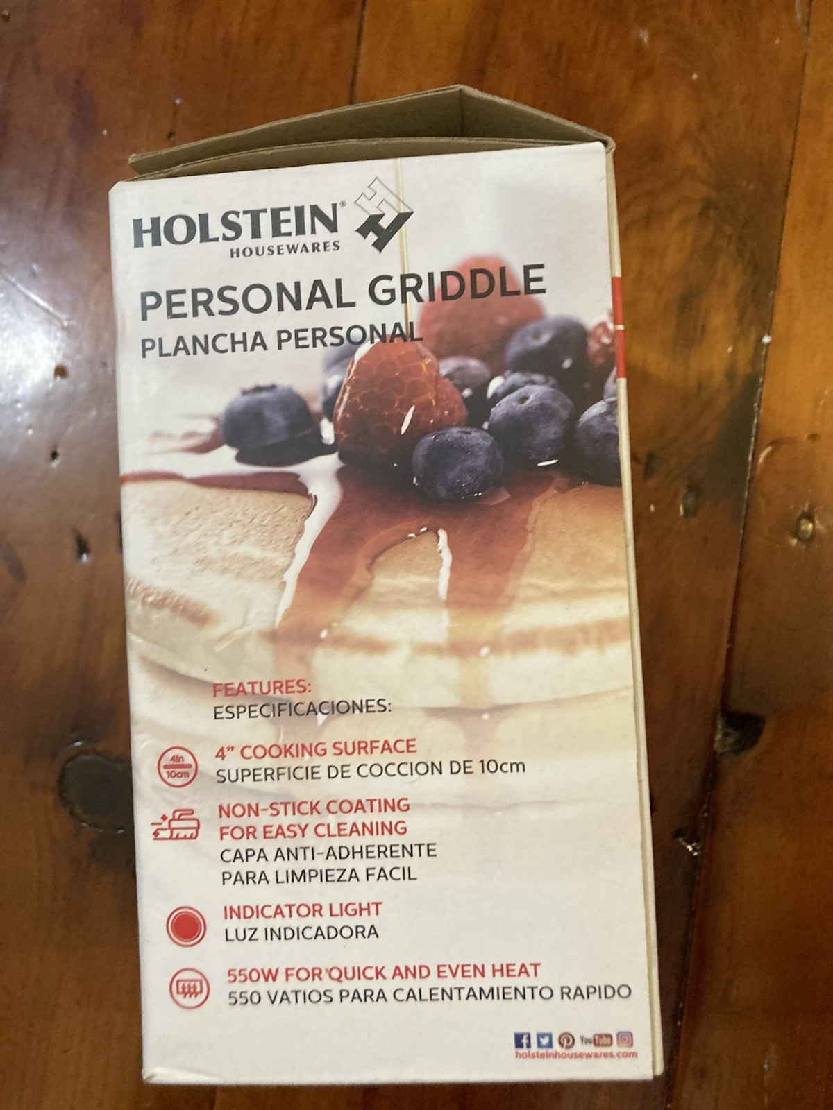 Holstein Housewares Personal Griddle 4 Inch 550 Watt New In Box NIB