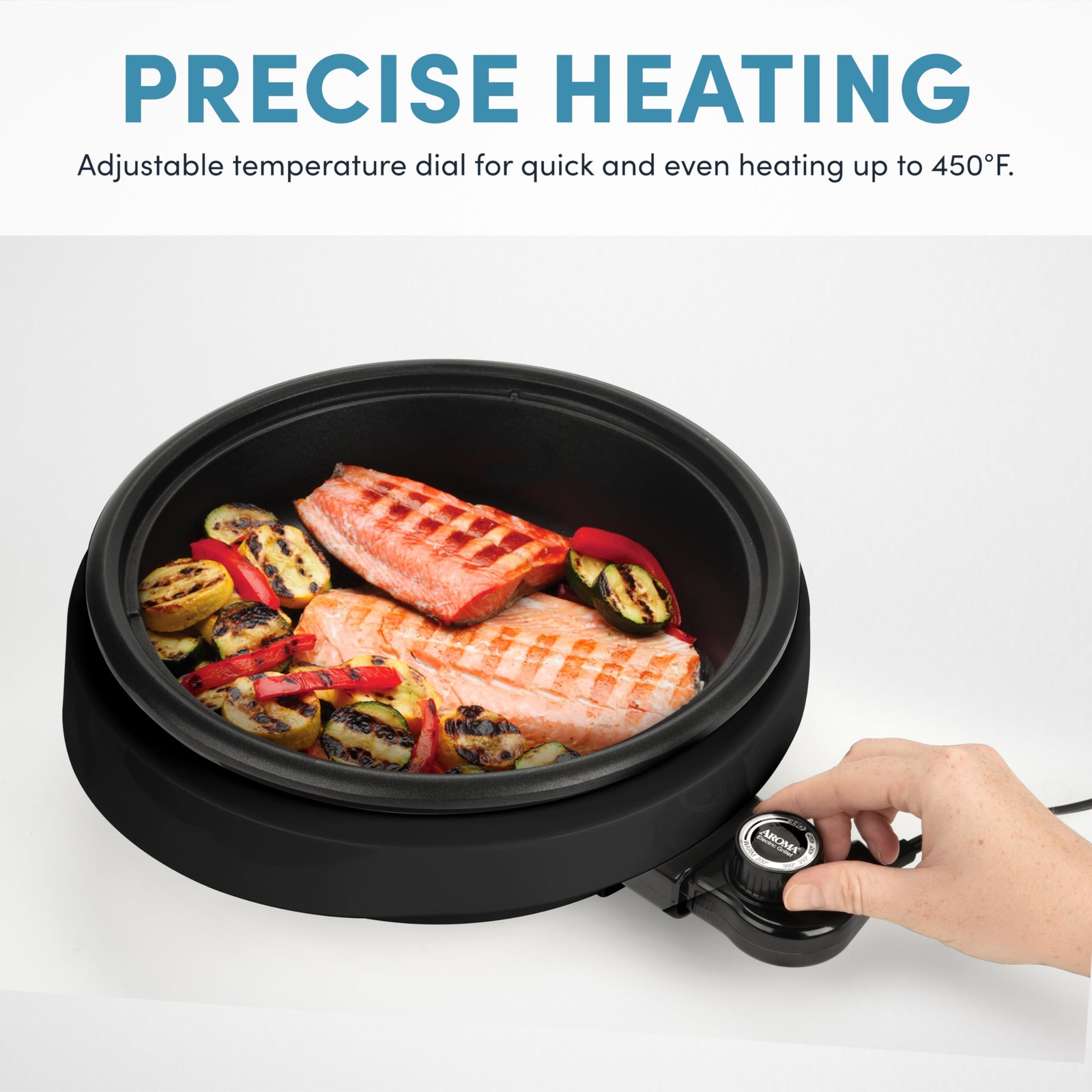 Aroma Housewares Asp-137B 3-Quart/10-Inch 3-In-1 Super Pot Grill Plate Black