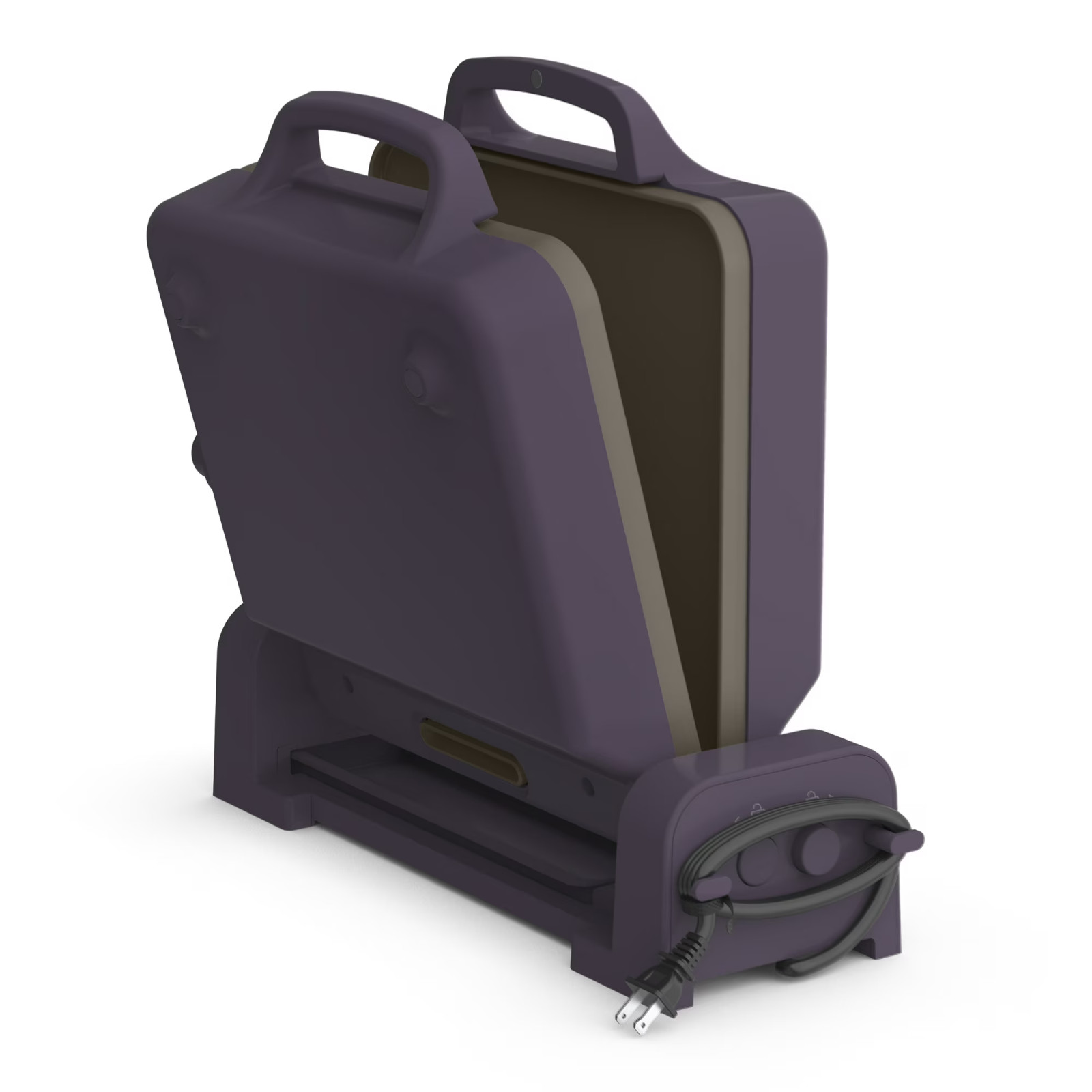 bella 10″x 20″ Ceramic Fold-n-Store Dual Temp Griddle, Advanced Nonstick, Plum