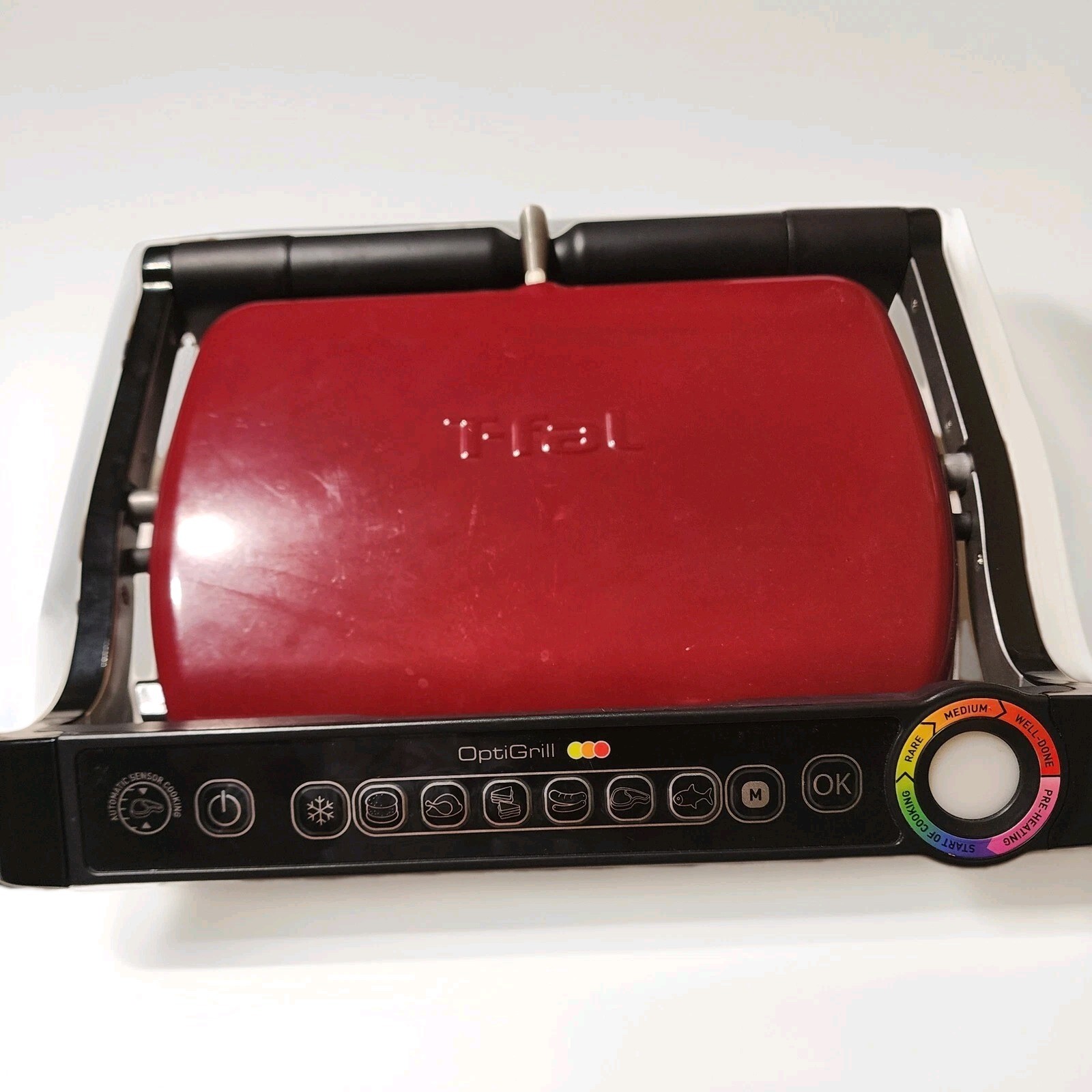 T-fal OptiGrill Automatic Sensor Electric Indoor Meat Grill 1800W Red