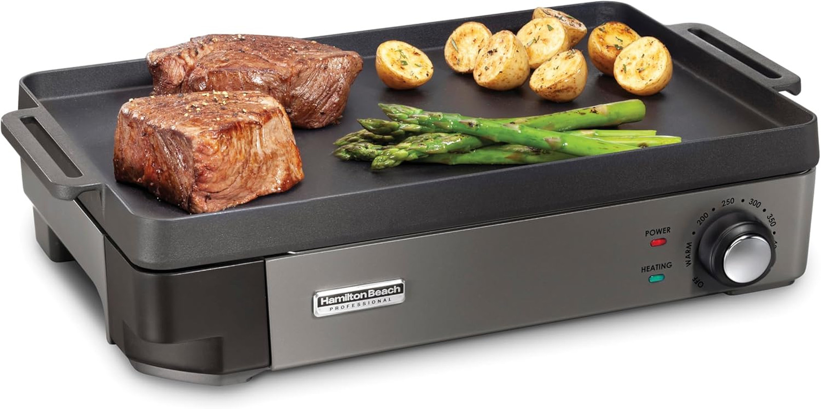 Hamilton Beach Professional Cast Iron Indoor Electric Grill & Griddle, 10″ X 16″